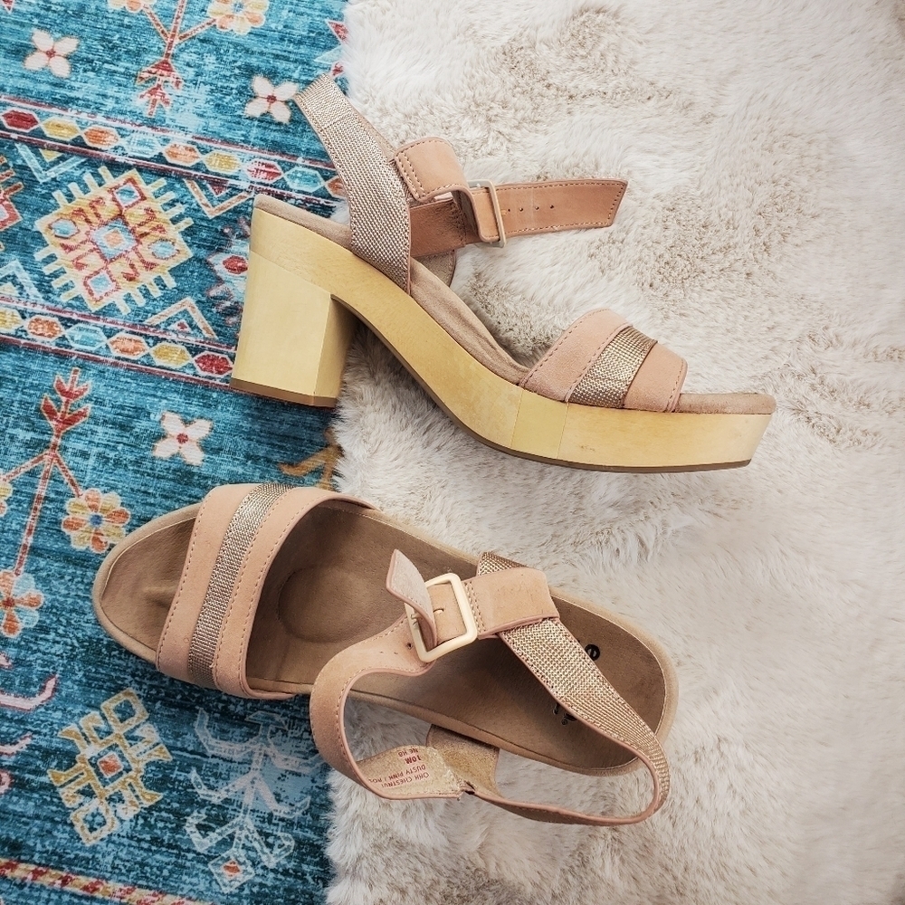 Earth Chestnut Platform Sandal Women US 10 - Picture 4 of 12